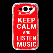 Coque Samsung Galaxy Grand Keep Calm Listen music Rouge