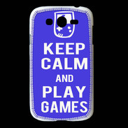 Coque Samsung Galaxy Grand Keep Calm Play games Bleu