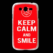 Coque Samsung Galaxy Grand Keep Calm Smile Rouge