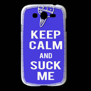 Coque Samsung Galaxy Grand Keep Calm Suck me Bleu