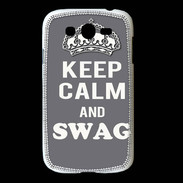 Coque Samsung Galaxy Grand Keep Calm Swag Gris