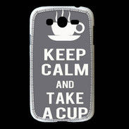 Coque Samsung Galaxy Grand Keep Calm Take a cup Gris