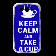 Coque Samsung Galaxy Grand Keep Calm Take a cup Bleu
