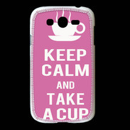 Coque Samsung Galaxy Grand Keep Calm Take a cup Rose