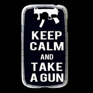 Coque Samsung Galaxy Grand Keep Calm Take a gun Noir