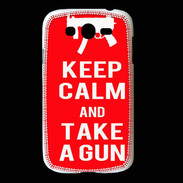 Coque Samsung Galaxy Grand Keep Calm Take a gun Rouge