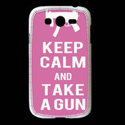 Coque Samsung Galaxy Grand Keep Calm Take a gun Rose