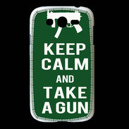 Coque Samsung Galaxy Grand Keep Calm Take a gun Vert