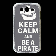 Coque Samsung Galaxy Grand Keep Calm Be a Pirate Gris