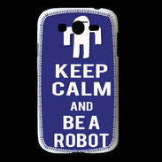 Coque Samsung Galaxy Grand Keep Calm Be a Robot Bleu