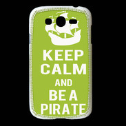 Coque Samsung Galaxy Grand Keep Calm Be a Pirate Vert pomme