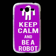 Coque Samsung Galaxy Grand Keep Calm Be a Robot Violet