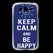 Coque Samsung Galaxy Grand Keep Calm Be Happy Bleu