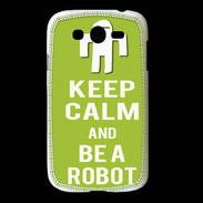 Coque Samsung Galaxy Grand Keep Calm Be a Robot Vert pomme
