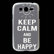 Coque Samsung Galaxy Grand Keep Calm Be Happy Gris