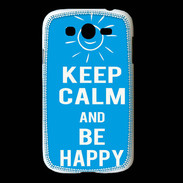 Coque Samsung Galaxy Grand Keep Calm Be Happy Cyan