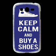Coque Samsung Galaxy Grand Keep Calm Buy Shoes Bleu