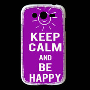 Coque Samsung Galaxy Grand Keep Calm Be Happy Violet