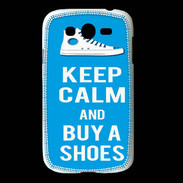 Coque Samsung Galaxy Grand Keep Calm Buy Shoes Cyan 