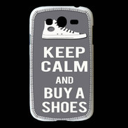Coque Samsung Galaxy Grand Keep Calm Buy Shoes Gris
