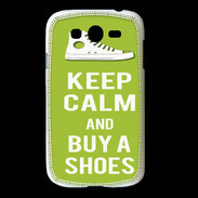 Coque Samsung Galaxy Grand Keep Calm Buy Shoes Vert Pomme