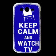 Coque Samsung Galaxy Grand Keep Calm Watch TV Bleu