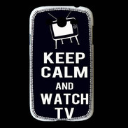 Coque Samsung Galaxy Grand Keep Calm Watch TV Noir