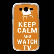 Coque Samsung Galaxy Grand Keep Calm Watch TV Orange