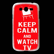 Coque Samsung Galaxy Grand Keep Calm Watch TV Rouge
