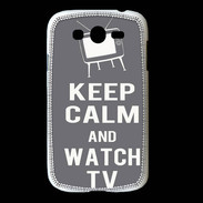Coque Samsung Galaxy Grand Keep Calm Watch TV Gris