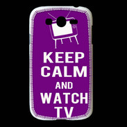 Coque Samsung Galaxy Grand Keep Calm Watch TV Violet