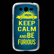 Coque Samsung Galaxy Grand Keep Calm and Be Furious Bleu