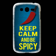 Coque Samsung Galaxy Grand Keep Calm and Be Spicy Bleu