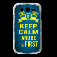 Coque Samsung Galaxy Grand Keep Calm and Be the First Bleu