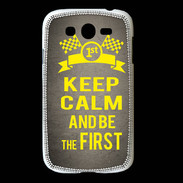 Coque Samsung Galaxy Grand Keep Calm and Be the First Gris
