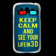 Coque Samsung Galaxy Grand Keep Calm and See your life 3D Bleu
