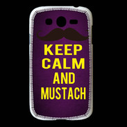 Coque Samsung Galaxy Grand Keep Calm and Mustach Violet