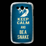 Coque Samsung Galaxy Grand Keep Calm and Be a Snake bleu