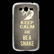 Coque Samsung Galaxy Grand Keep Calm and Be a Snake Gris