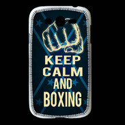 Coque Samsung Galaxy Grand Keep Calm and Boxing Bleu