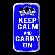 Coque Samsung Galaxy Grand Keep Calm and Carry on Bleu