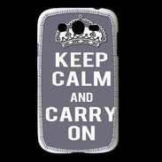 Coque Samsung Galaxy Grand Keep Calm and Carry on Gris