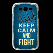 Coque Samsung Galaxy Grand Keep Calm and Fight Bleu