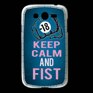 Coque Samsung Galaxy Grand Keep Calm and Fist BLeu