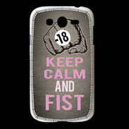 Coque Samsung Galaxy Grand Keep Calm and Fist Gris