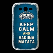 Coque Samsung Galaxy Grand Keep Calm and Hakuna Matata Bleu