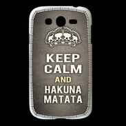 Coque Samsung Galaxy Grand Keep Calm and Hakuna Matata Gris