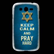 Coque Samsung Galaxy Grand Keep Calm and Pray jewish BLeu