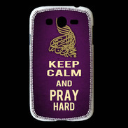 Coque Samsung Galaxy Grand Keep Calm and Pray Muslim Violet