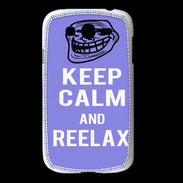 Coque Samsung Galaxy Grand Keep Calm and Be Reelax Bleu